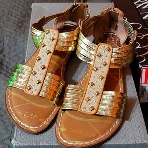 Sandals gold used once